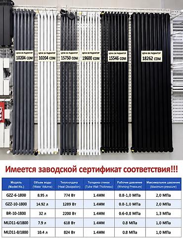керамические батареи: Вертикальные радиаторы. С нижним подключением для водяного отопления — 1
