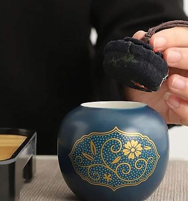 çay dəsti: Çay dəsti, rəng - Göy, Keramika, 3 nəfərlik — 6
