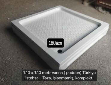duş dəsti: 1.10 x 1.10 metr ölçüsündə, Türkiyə istehsalı olan yeni, işlənməmiş