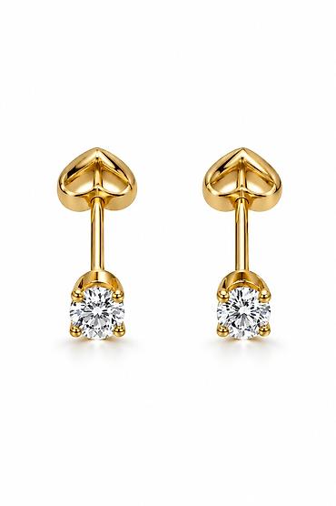 stud 5000: Гвоздики из красного золота 585 с бриллиантами Категория: серьги — 1