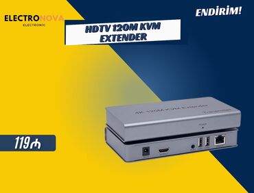 Planşetlər: HDTV 120M KVM Extender ✔ 120 metr məsafəyə qədər ötürmə 🌐 ✔ Klaviatura