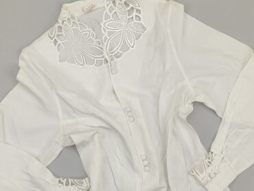 białe koronkowe bluzki z krótkim rękawem: Blouse, M (EU 38), condition - Fair