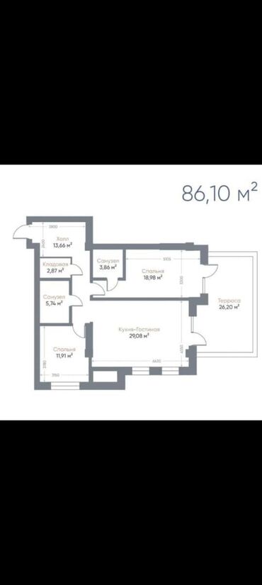 недвижимость от застройщика: 3 комнаты, 86 м², Элитка, 2 этаж, ПСО (под самоотделку)