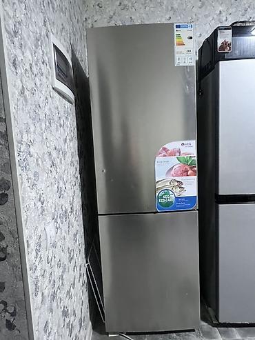 mini refrigerator: Холодильник двухкамерный, серебристый (нержавеющая сталь/металлик) — 1