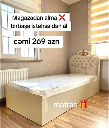 tek carpayı: Yeni, Təknəfərlik çarpayı, Matras ilə, Siyirməsiz — 1