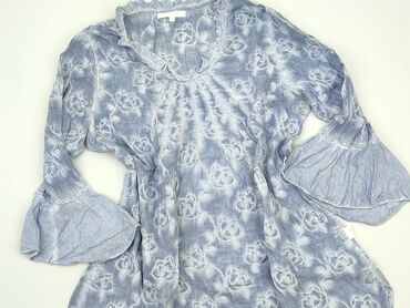 bluzki w kwiaty z bufiastymi rękawami: Tunika, L, stan - Dobry