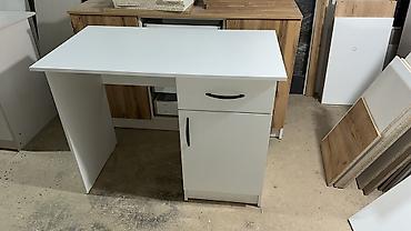Офисные столы: Офисный стол, Новый, Нерегулируемый, цвет - Белый, ЛДСП, Самовывоз, Платная доставка — 10