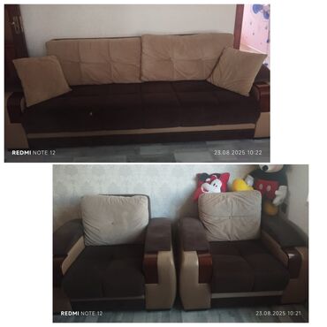 Yataq otağı dəstləri: İşlənmiş, Divan, 2 kreslo, Bazalı, Açılan