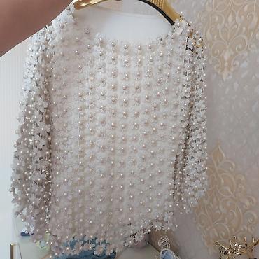 İncili, naxışlı ağ şal/bolero - Material: yumşaq şifon/parça əsaslı lalafo.az -da İncili, naxışlı ağ şal/bolero - Material: yumşaq şifon/parça əsaslı