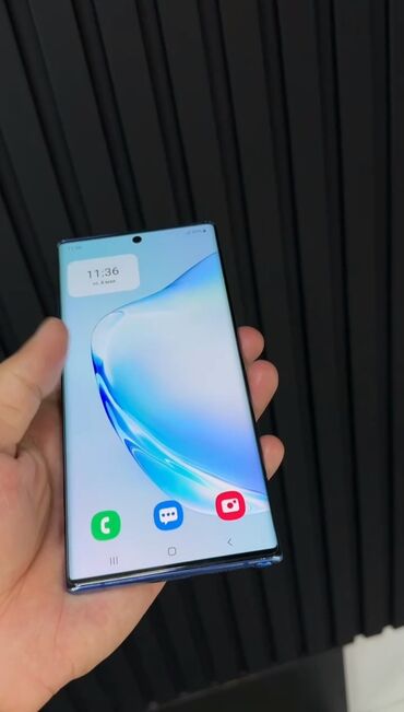 smartfon telefon: Samsung Note 10, 256 GB, rəng - Göy, İki sim kartlı