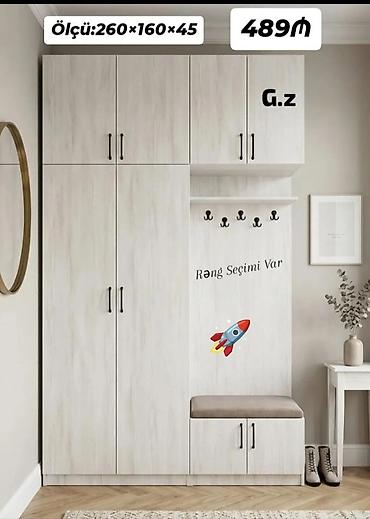 dolab skaf: Dəhliz üçün funksional dolab dəsti Ölçü: 260 × 160 × 45 sm Qiymət — 1