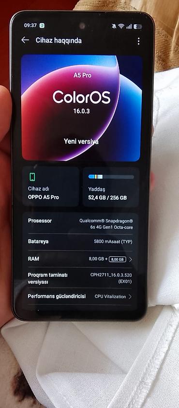 oppo 12 pro: Oppo A5 Pro, 256 GB, rəng - Boz — 4