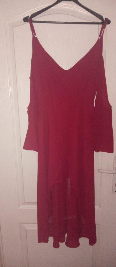 haljina crvena: M (EU 38), color - Red, Cocktail, Long sleeves