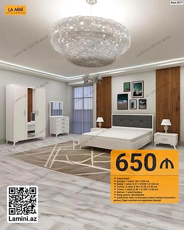 matras sumqayit: Yataq Dəsti – Kod: 2077 Tərkibi: - Çarpayı: 1 ədəd, 160 × 200 sm - — 1