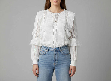 bluzki z koronką plus size: Жіноча блуза, розмір S