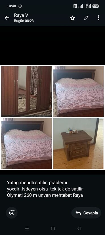 Masa və oturacaq dəstləri: Yatag mebdli satilir prablemi yoxdir .Isdeyen olsa tek tek de