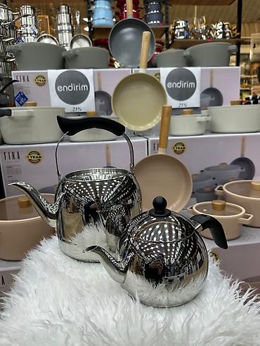 korkmaz samovar: Yeni, rəng - Gümüşü, Çaydan, Paslanmayan polad, 3-dən çox l, Türkiyə — 2
