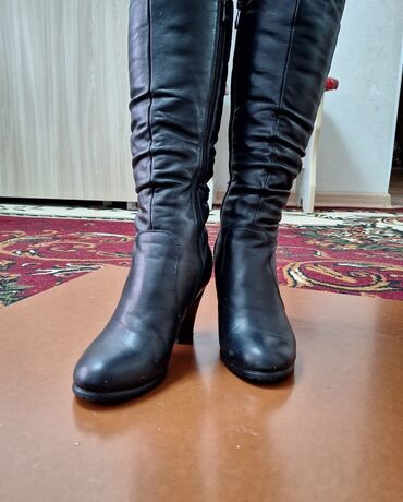 зимный обувь: Сапоги, 36, цвет - Черный