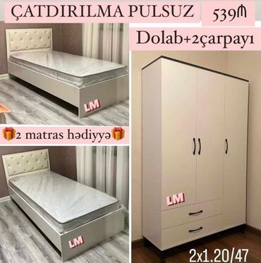 мебель из поддонов: *Gənc oda🤴👸 DOLAB+2 ÇARPAYI*_ 💥 Yeni və sifarişlə Qiymət : *539₼*