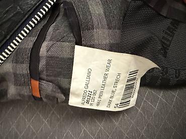 клетчатая: Мужская кожаная куртка Alfredo Galliano - Модель: 4651 Men Leather — 3