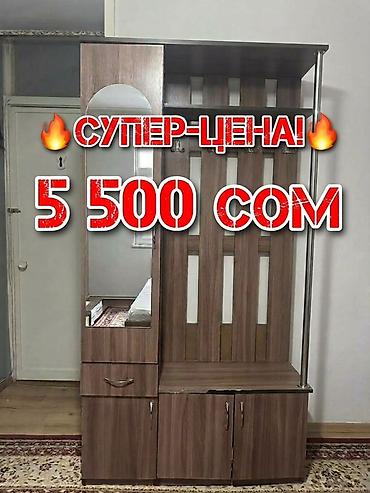 Гарнитуры для прихожей: Прихожая-гарнитур с зеркалом (Б/У) - Материал: ЛДСП под дерево — 1