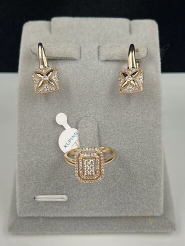 Bijuteriya dəstləri: Xuping M&L bijuteriya kolleksiyası – zərif qızılı rəngdə sırğalar — 6