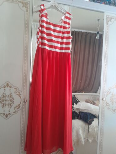 длинное летнее платье: Повседневное платье, 5XL (EU 50)