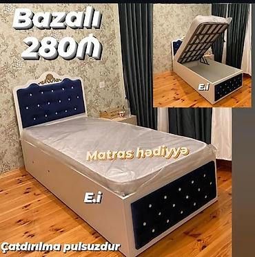 çarpay: Bazalı tək nəfərlik çarpayı – 280₼ - Altı bazalı, geniş saxlama — 1