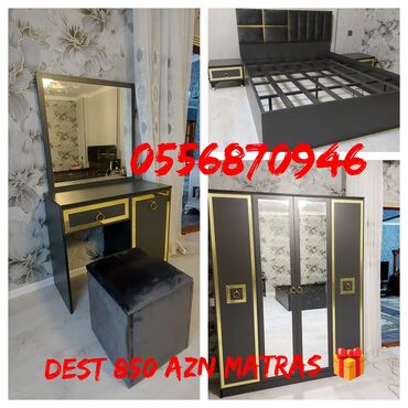 Yataq otağı dəstləri: İkinəfərlik çarpayı, Dolab, Termo, 2 tumba, Azərbaycan, Yeni — 29