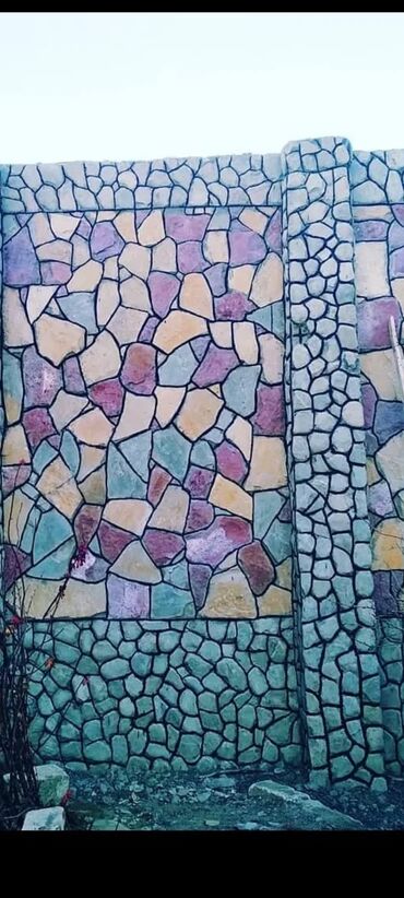 Fasad işləri: Dekorativ daş üzlük və manqal/ocaq tikinti xidməti - Həyət və fasad — 6