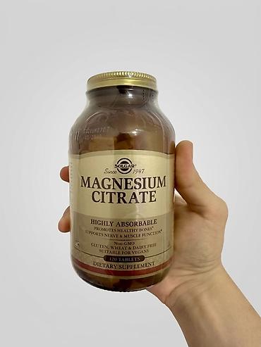 Vitaminlər və BAƏ: Solgar Magnesium Citrate 120 Tablet (Amerika vitamin) - Maqnezyum — 1