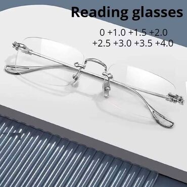 Digər: Очки для чтения +4 новые (в упаковке) прозрачные (серебристого цвета) — 10