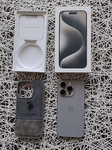 Apple iPhone: IPhone 15 Pro, 512 GB, Natural Titanium, Simsiz şarj, Face ID, Sənədlərlə — 1