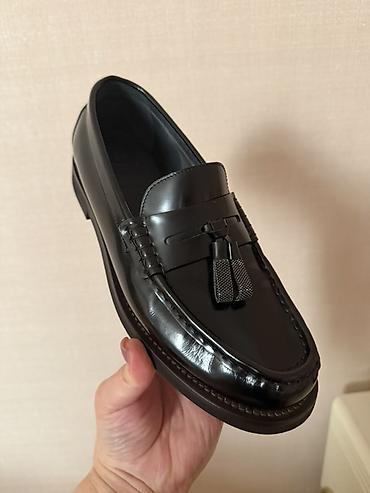 gb deri: Qara rəngli kişi loaferləri – kələfli tassel (saçaq) detallı klassik — 2