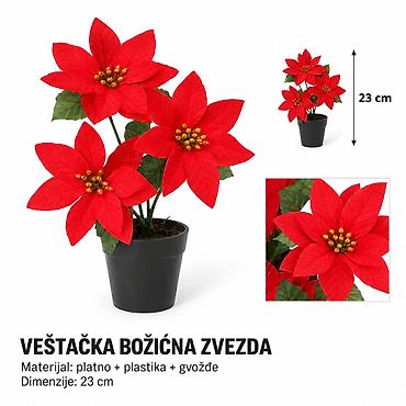 KMT Božićni cvetni aranžman u saksiji sa 3 cveta 283388 - Brend: Kmt