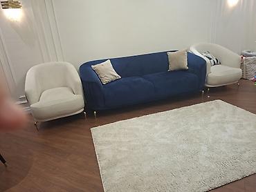 Divan və kreslo dəstləri: Mebel dəsti – 1 ədəd 3 nəfərlik divan + 2 ədəd qolları yumru kreslo - — 2