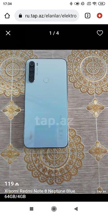 redmi note 7 adapter: Redmi Note 8, 64 GB, Barmaq izi — 1
