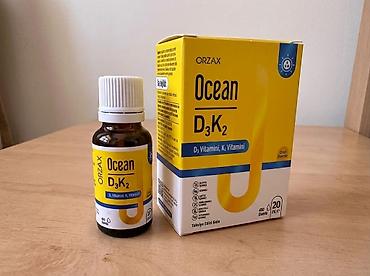 orginal canta: Orzax Ocean D3 K2 Damla 20 ml (400 Damla) – Vitamin D3 və K2 Tərkibli — 1
