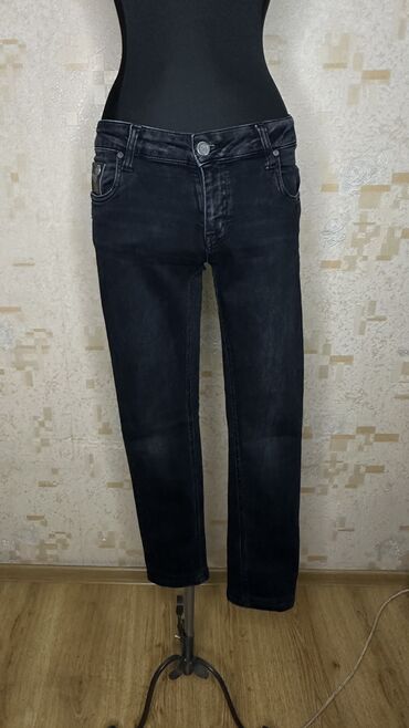черный джинсы: Прямые, Турция, Средняя талия