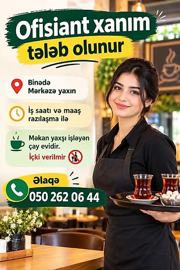 sirab su catdirilma: Ofisiant tələb olunur, Kafe — 1