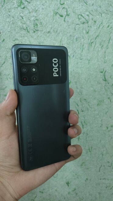 телефоны poko: Poco M4 Pro 5G, Колдонулган, 128 ГБ, түсү - Кара, 1 SIM, 2 SIM, eSIM