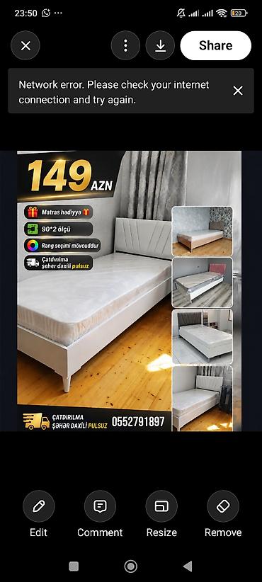 genc otagi: Tək nəfərlik çarpayı – 90×200 sm ölçü - Matras hədiyyə - Rəng — 1