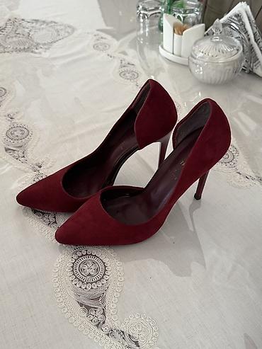 Bordo rəngdə klassik stiletto qadın ayaqqabısı - Model: sivri