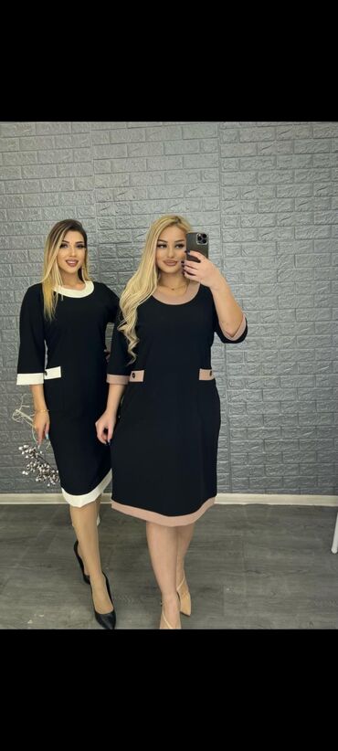 Kokteyl donlar: Qadin ziyafet geyimleri donlari Boyuk beden 50,52,54,56,58,60 razmer — 5