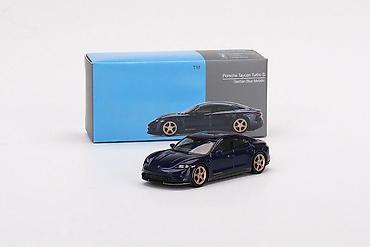 cena gitare: 🔵 Porsche Taycan Turbo S — Gentian Blue Metallic — 1:64 — Mini GT — 1