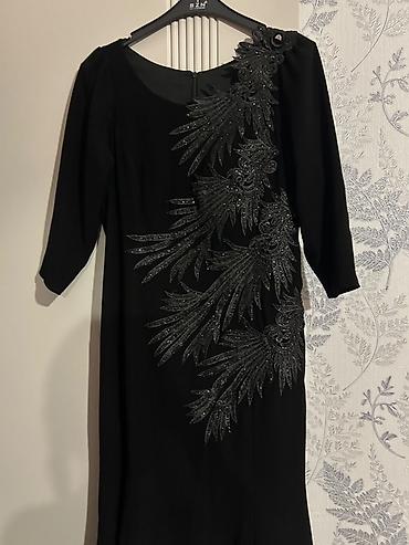 Qara uzun ziyafət donu 42 ölçü - Rəng: klassik qara - Model: uzun