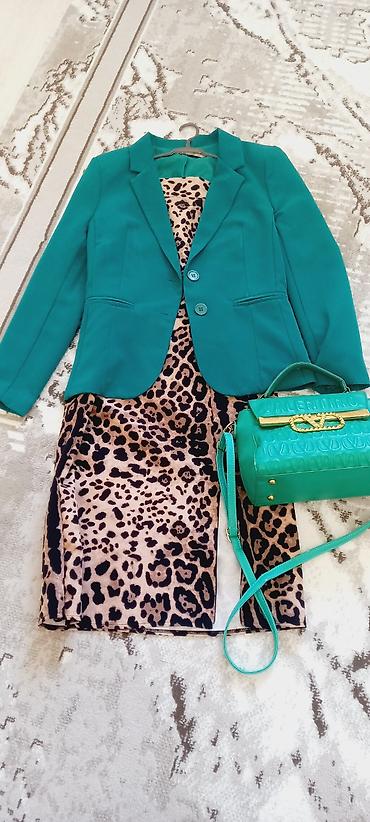 yupka modelləri: Dəst qadınlar üçün pencəy və yupka və çanta - Blazer: Düz kəsim, iki — 4