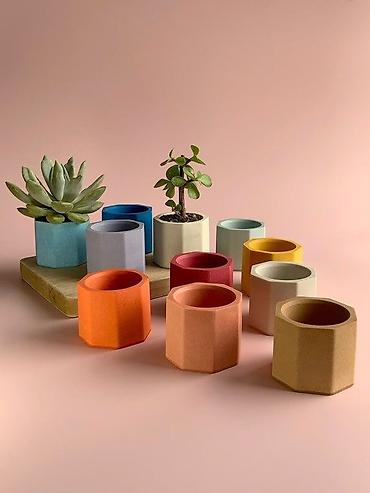 bonsai: Məhsul: Kiçik dekorativ saksı qabları (poliedr formalı) • Dizayn — 2