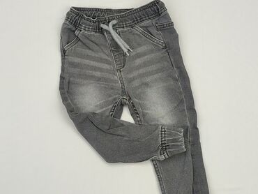 szare jeansy mom fit: Spodnie jeansowe, Lupilu, 2-3 lat, 98, stan - Dobry
