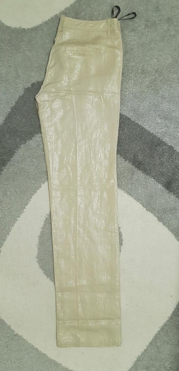 karirane sive pantalone: M (EU 38), Normalan struk, Ravne nogavice